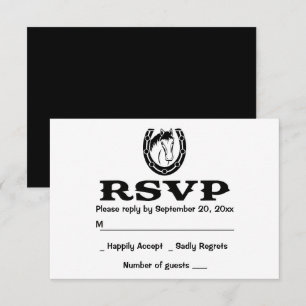 Invitation Fers à cheval de mariage noir RSVP occidental Pays