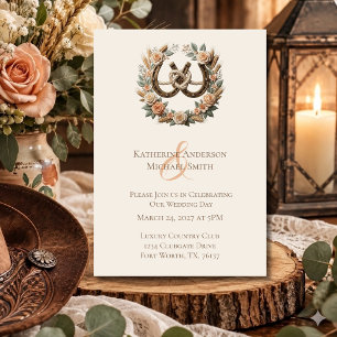 Invitation Fers à cheval et fleurs de style Country Western