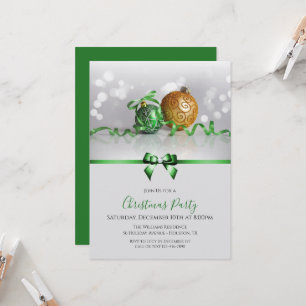Invitation Festif Baubles, Rubans & Bijoux Bow Noël
