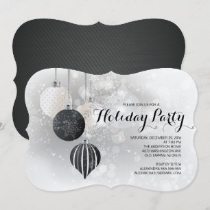 Invitation Festif Black & White Holiday Party