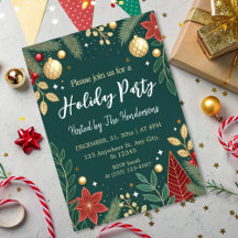 Festif floral moderne chic Green Holiday Party