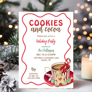 Invitation Festif Fun Cookies et Hot Cocaca Noël fête