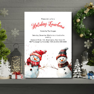 Invitation Festif joyeux Snowman Holiday Luncheon