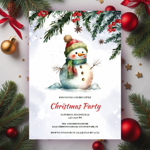 Invitation Festif mignonne Snowman fête de Noël