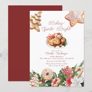 Invitation Festif Noël Aquarelle Échange de cookies