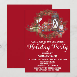 Invitation Festif Red Green Company Fête de Noël