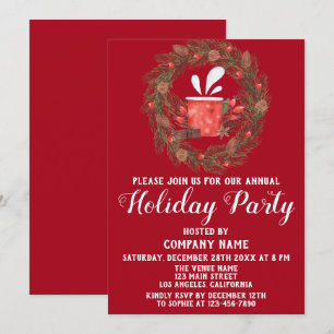 Invitation Festif Red Green Company Fête de Noël