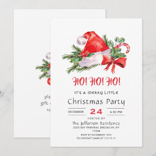 Invitation Festif Santa Hat Joyeux Noël Petite fête