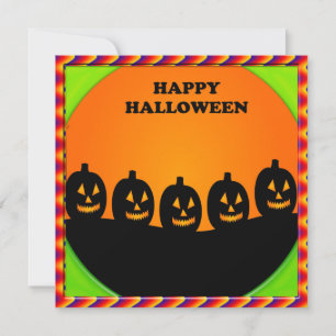 Invitation Festin Halloween Jack o' Lantern Silhouettes