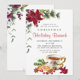 Invitation Festin Poinsettia Noël