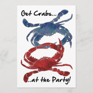Invitation Festin rouge de crabe de crabe de crabe bleu