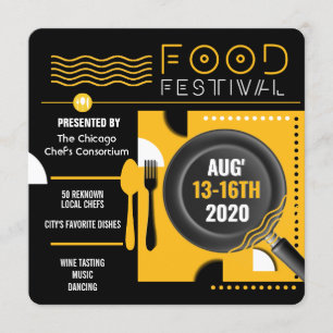 Invitation festival alimentaire flyer contemporain