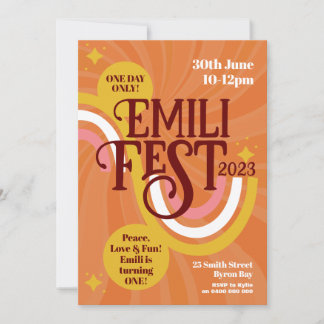 Invitation Festival Anniversaire Boho Super