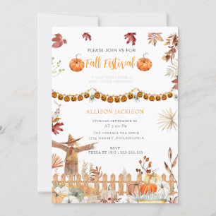 Invitation Festival d'automne baby shower annuel jaune Citrou