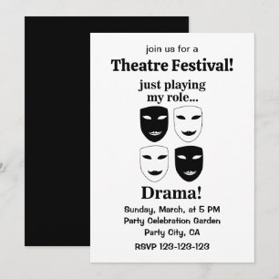 Invitation Festival de Théâtre Masque de Théâtre Représentati