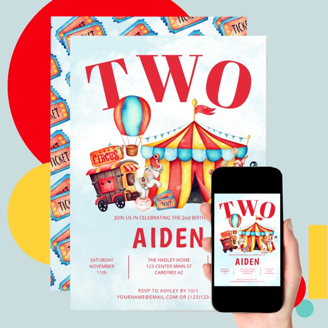 Invitation Festival du cirque du Carnaval 2e anniversaire de  (Créateur téléchargé)