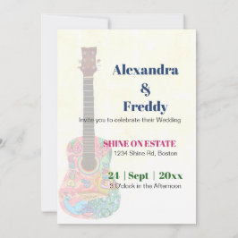 Invitation Festival mariage Champs Musique Mariage moderne