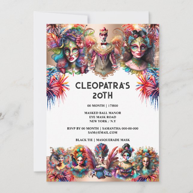 Invitation Festival showman femmes feux d'artifice cirque car (Devant)