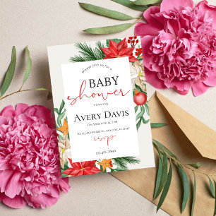Invitation Festive Baby shower de Noël