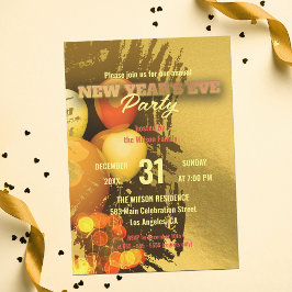 Invitation Festive Ballons éclaire Confetti Réveillon du Nouv