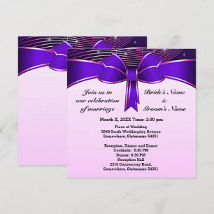 Invitation Festive Blue Ribbon Mariage 5,25 pouces