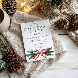Invitation Festive Bow Corporate Christmas Party