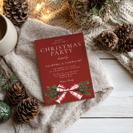 Invitation Festive Bow Red Corporate Christmas Party