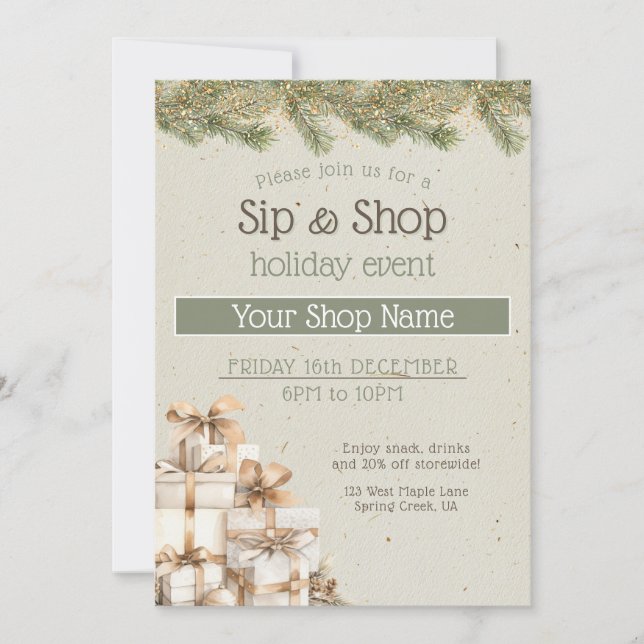 Invitation Festive business Holiday Event marketing (Devant)