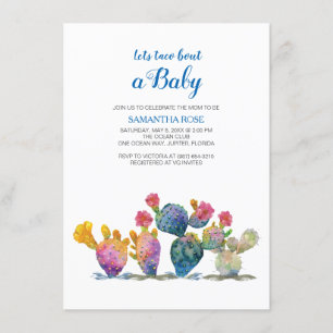 Invitation Festive Cactus Baby shower Fiesta