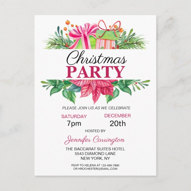 Invitation Festive Colorful Christmas Party (Devant)