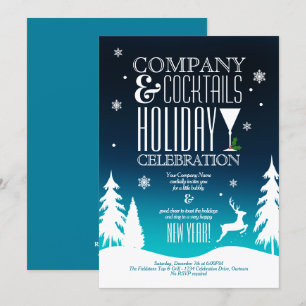 Invitation Festive Company Holiday Cocktail Party
