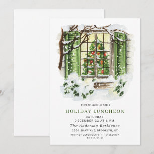 Invitation Festive Country House NOËL VACANCES DÉJEUNER