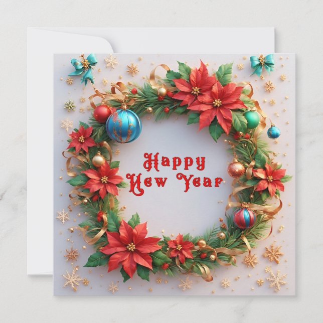 Invitation Festive couronne de Noël (Devant)