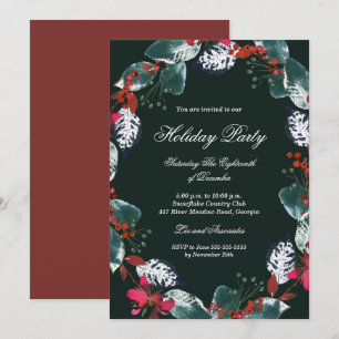 Invitation festive de couronne pour la fête de Noë