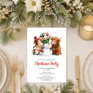 Invitation festive de fête de Noël pour des animau