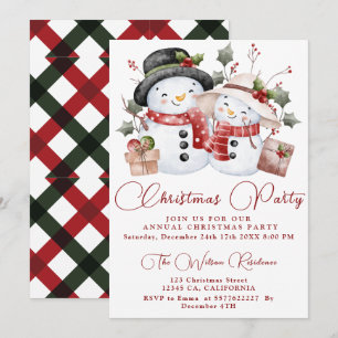 Invitation festive de fête de Noël vintage de bonh