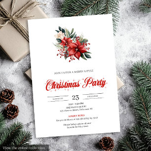 Invitation festive de Noël aux fleurs aquarelles m