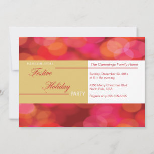 Invitation festive de vacances avec bulles et lumi
