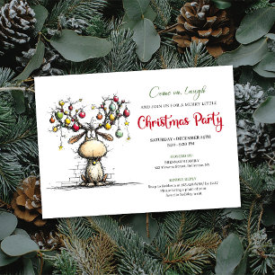 Invitation festive et fantaisiste de fête de Noël 