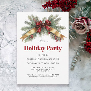 Invitation Festive Evergreens Corporate Holiday Party