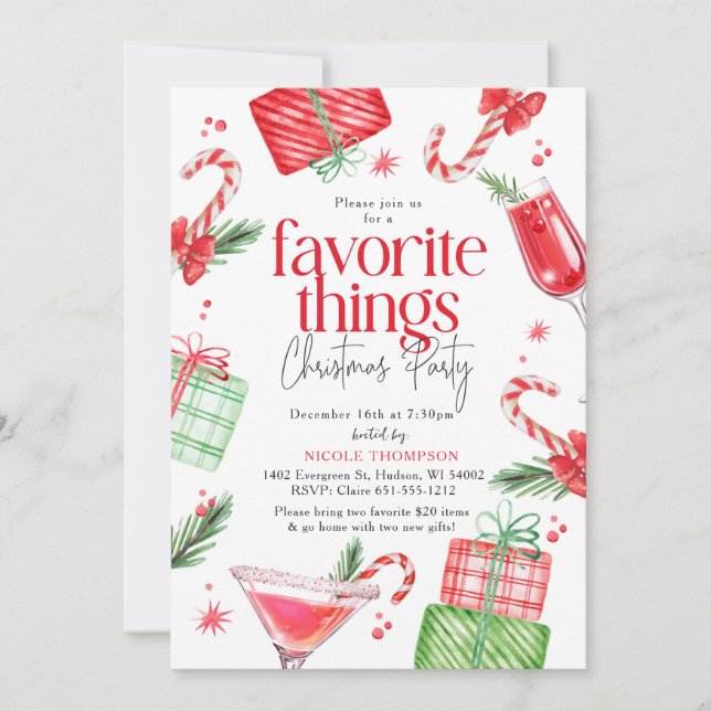 Invitation Festive Favoris (Devant)