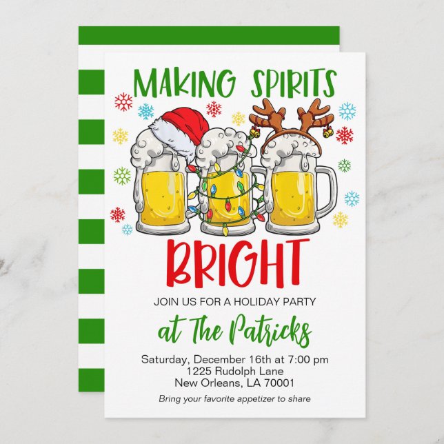 Invitation Festive Fête (Devant / Derrière)