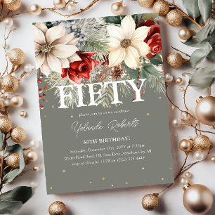 Invitation Festive Florales d'hiver 50e anniversaire