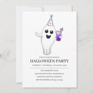 Invitation Festive Ghost is having a Halloween Party