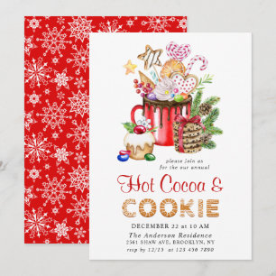 Invitation Festive Noël Cookies et fête du cacao