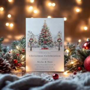 Invitation Festive Office Entreprise Fête de Noël