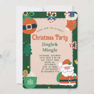 Invitation festive pour une fête de Noël