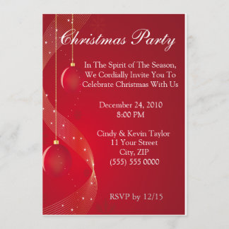 Invitation Festive Red Christmas Party