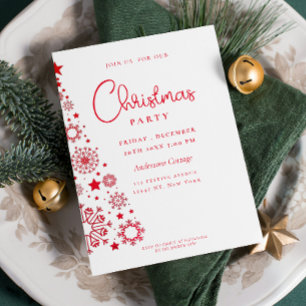 Invitation Festive Rouge blanc Noël