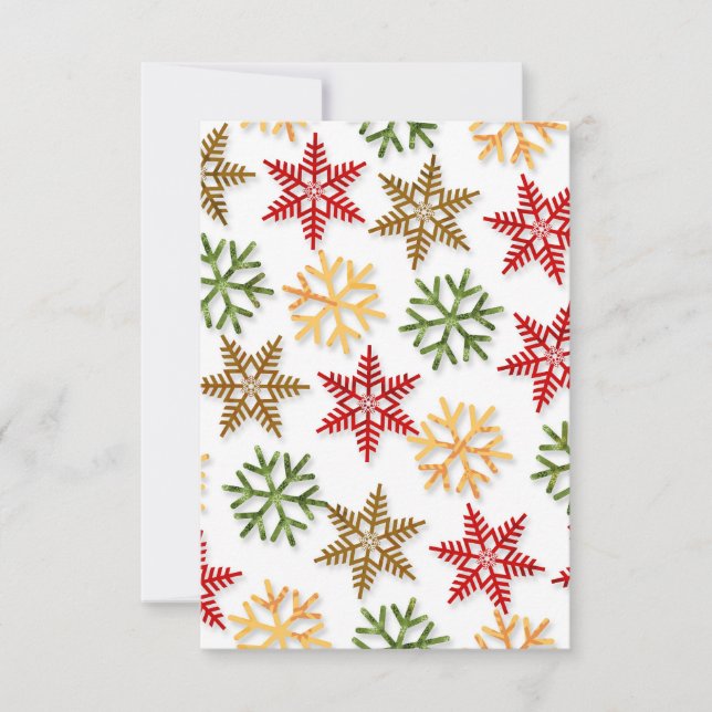 Invitation Festive Snowflake Medley White (Devant)